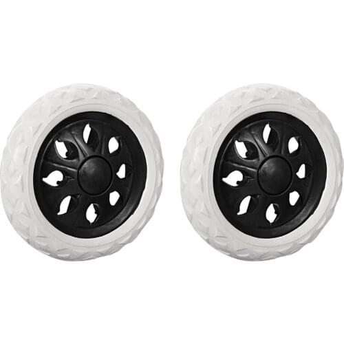 2pcs Shopping Cart Wheels Trolley Caster Replacement 6.5 Inch Dia Rubber Foaming Black