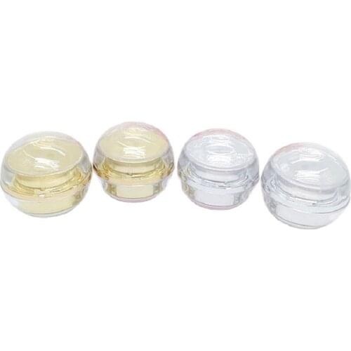 5G 5ML Acrylic Round Jar, Cosmetic Eye Cream Box, Small Round Crystal Bottle, Bright Gold And Silver Jar, 50pcs/lot