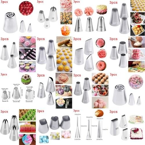 54 Styles Leaf Russian Tulip Icing Piping Nozzles Stainless Steel Flower Cream Pastry Tips Nozzles Cupcake Cake Decorating Tools