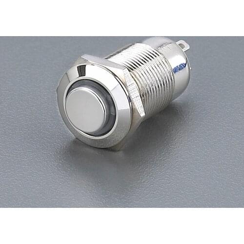 Anti vandal switch illuminated metal pushbutton switch 1NO latching LA12H-10E high round