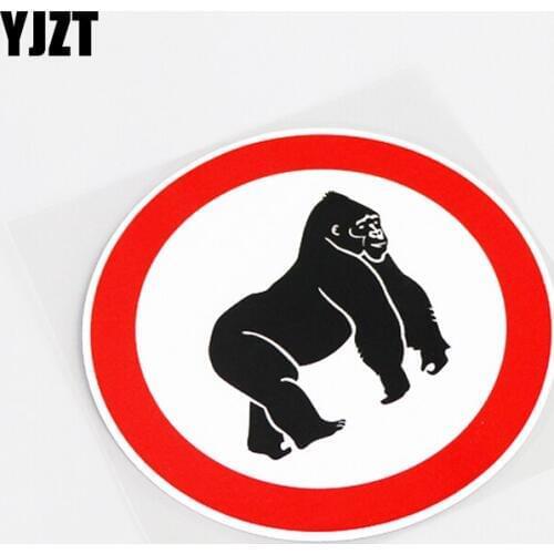 YJZT 12.2CM*12.2CM Fun Gorilla Car Window Sticker Decal Waterproof PVC 13-0828