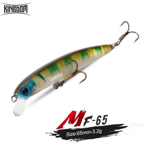 Kingdom MF-65 Floating Minnow Fishing Lure 65mm 3.2g Wobblers Artificial Saltwater Hard Bait Crankbait Pesca Lure Fishing Tackle