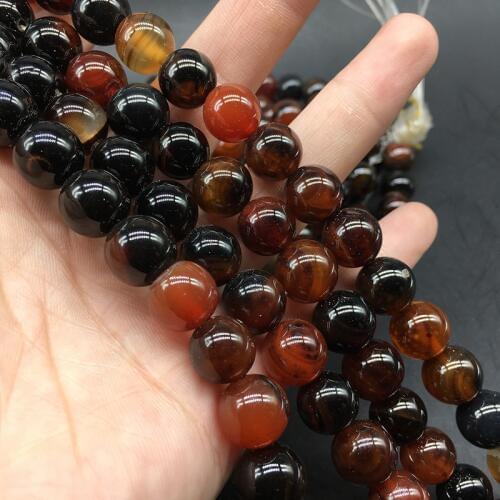 1 Strand Dia 4 6 8 10 12mm Natural Stone Beads Good Lucky Agates Beads For DIY Jewelry Making Fitting Bracelet Earrings Material