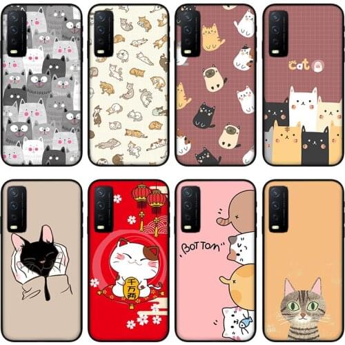 Celebrity cat Phone case for vivo y30 y50 y53 y52 y31 y53 , Protective silicone case for vivo Y18 Y19 Y15 Y12 Y51 Y85 Y97 Y70s
