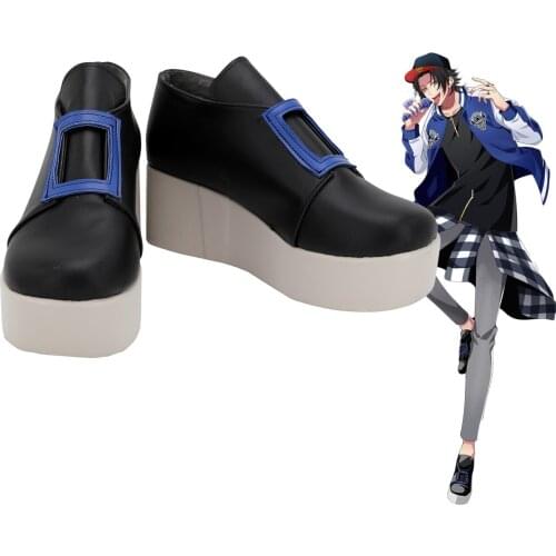 Division Rap Battle DRB Jiro Yamada Cosplay Shoes Black Boots Custom Made Any Size