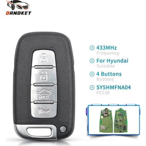 Dandkey Keyless Entry For Hyundai Elantra Veloster Equus Tucson Sonata Azera 2009 - 2015 433Mhz Smart Remote Car Key SY5HMFNA04