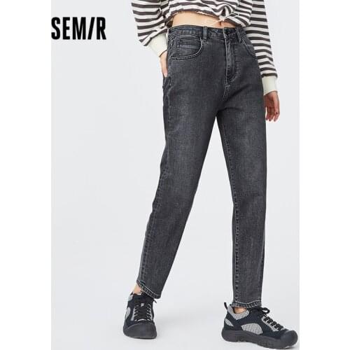 SEMIR Jeans Women 2021 New Loose Straight Pants Smart Thermostat Pants High Waist Thin Demin Pants All-Match