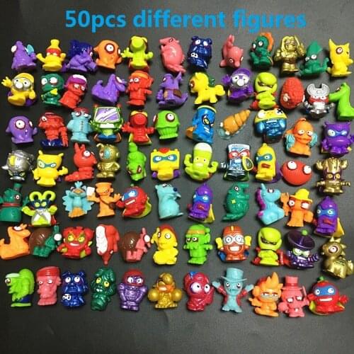 50pcs Original Superzings Rare Gold Kactor Silver Action Figures 3CM Super Zings Collection Toys for Kids Surprise Gift