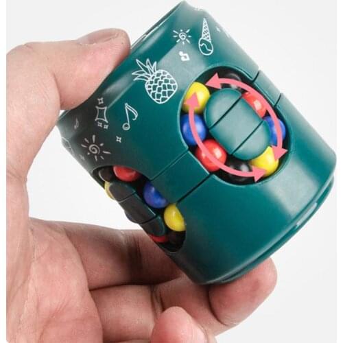 Colorful Little Bean Rotating Cube Kids Stress Relief Toy For Adults Kids Plastic 5-7 12-15 Years Mini Cube Gags Practical Jok