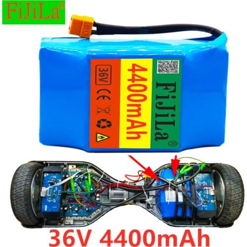 100% New 10S2P 36v lithium-ion rechargeable battery 4400 mAh 4.4AH battery pack for electric self-suction hoverboard unicycle