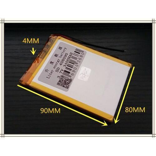 Best battery brand Size 408090 3.7V 3400mah Lithium polymer Battery with Protection Board For PDA Tablet PCs Digital Products Fr