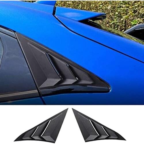 Matt Black Car Rear Triple-cornered Window Louvers Side Vent Cover Decoration for Honda Civic Hatchback 2016-2021