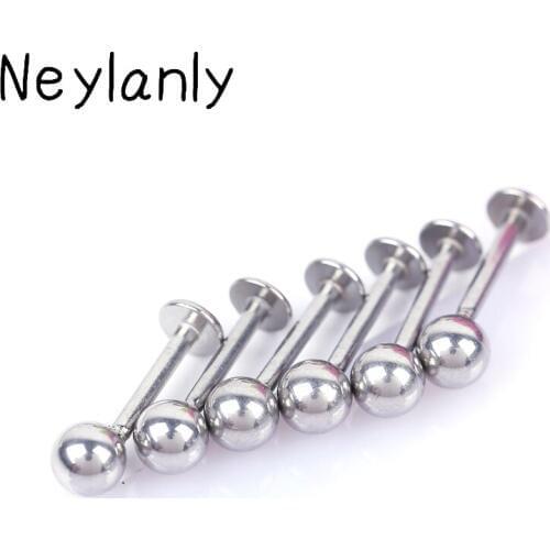 10PCS Medical Surgical Steel Labret Lip Piercing Kit Jewelry Women Ear Stud Screw Percing Levre Bijoux De Corps Ear Plugs Tragus
