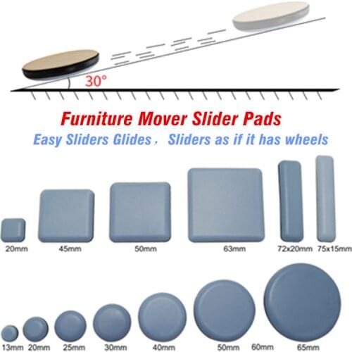 Chair Pads Floor Protector Rubber Feet Furniture Legs Table Felt Pad Seat Self-Adhesive Easy Move Heavy Furnitures Slider Glides