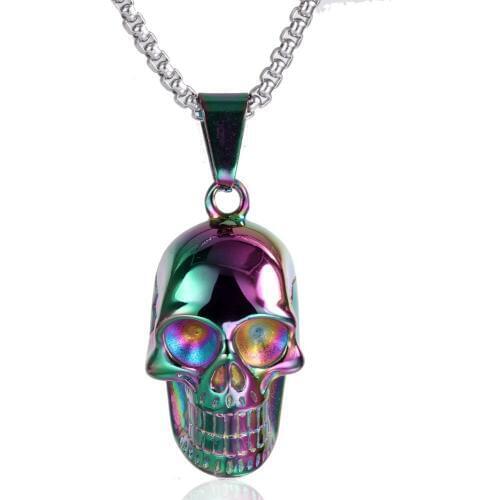Necklace Titanium Steel Punk Style Ghost Head Pendant Mens Trend Jewelry Skull Head Simple and Elegant Accessories Individual