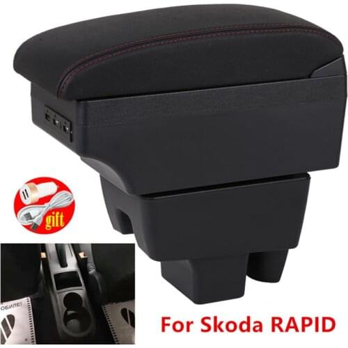 For Skoda RAPID Armrest box Retrofit For VW Polo 2020 Car Armrest box Center Storage box car accessories Interior with