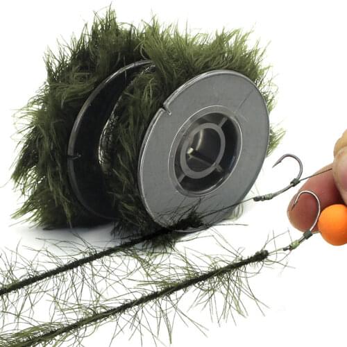 5M Carp Fishing Realistic Weed Fishing Line Soft Hook Link Rig Tool Fish Hook Imitation Natural Weed Line Drill Tool Accessories