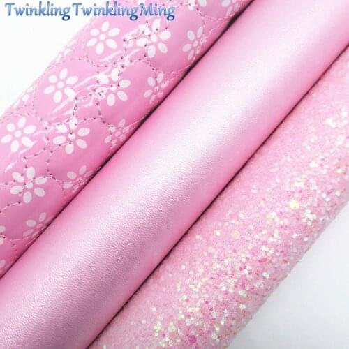 PINK Chunky Glitter Canvas Sheet, 8"x11" Glitter Sheets, Faux Leather Sheet, Chunky Glitter Hair Bow & Earring Fabric XM011