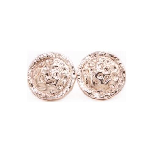 Classic Round Stud Earrings Exaggerated and generous style For Women Gold White Rose Three Color Optional