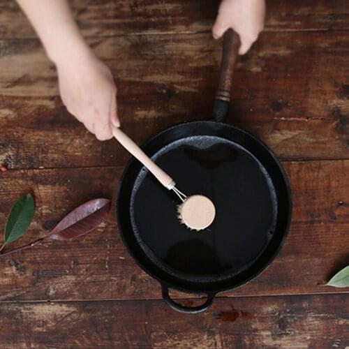 Wooden Handle Bamboo Bowl Brush Long Handle Dish Washer Pot Plate Sisal Pot Brush Kitchen Cleaning Tool