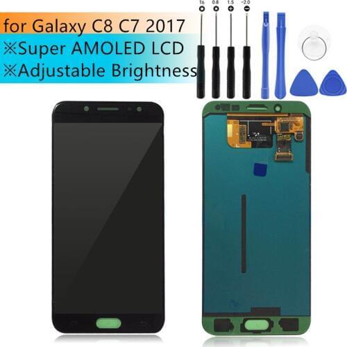 Super AMOLED For Samsung Galaxy c8 C7 2017 C710F/DS C7100 LCD Display Screen Touch Digitizer Assembly Repair Parts