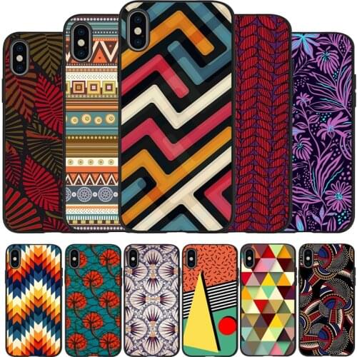 African style fabric Black TPU Silicone Soft Phone Case For iPhone 11 Pro Max X XS MAX 5 6 7 8 Plus