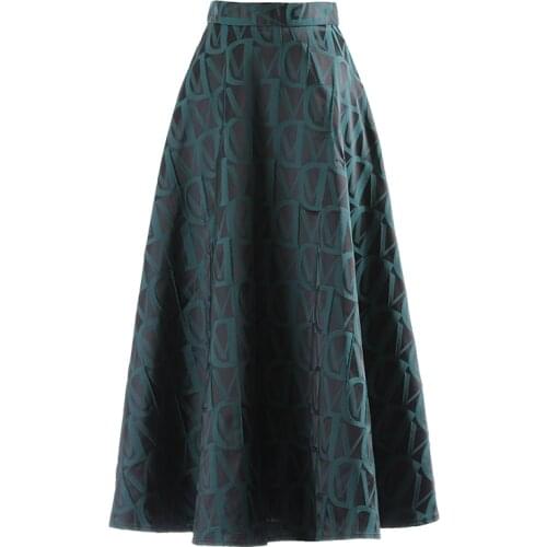 2021 Designer Fashion Summer Spring Skirt Women Vintage Elagant High Waist Letter Printed Full skirt