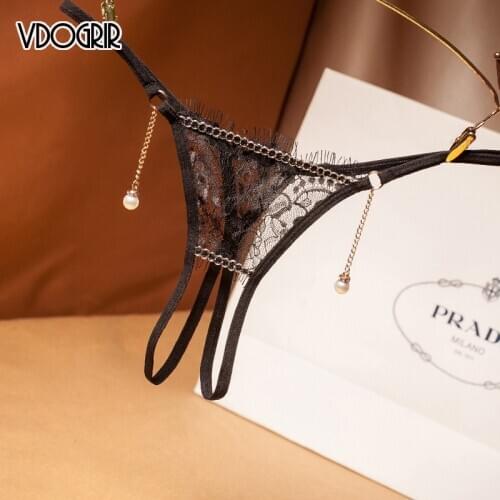 VDOGRIR Sexy Women Lace Transparent Panties Underwear Seamless Thongs Low Waist G-String Comfort Woman Homewear Lingerie Tanga