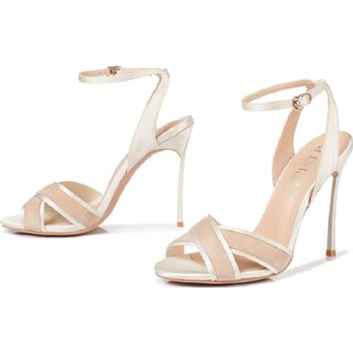 Summer new style sheepskin stilettos sexy wild bride wedding shoes banquet dress large size fashion custom-made female sandals