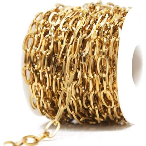 1 Meter Stainless Steel Oval Link Chains Bulk for DIY Jewelry Making Necklaces Findings Accessories Handmade Bracelets Supplies