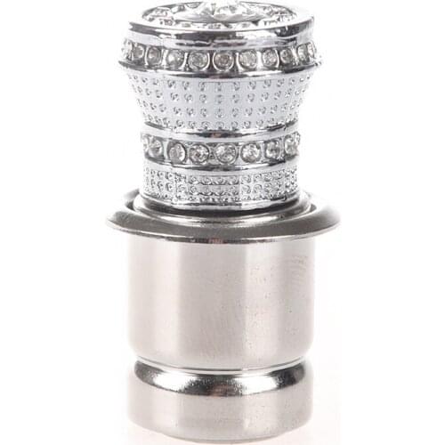 12V Auto Crystal Rhinestones Car Cigarette Lighter Ignition Silver