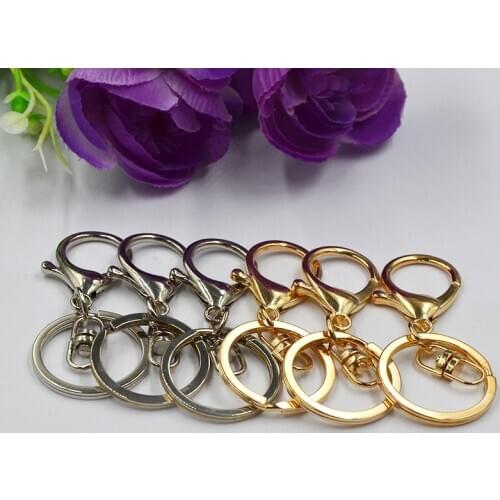 2pcs Environmental protection DIY material KEY CHAIN Lobster chain three piece set gold white K bag pendant accessories