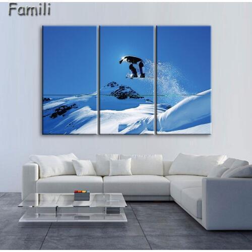3Pcs/Set Surf On The Sea Canvas Printings Ski Doo Freeride Painting Wall Art Home Decoration Poster Printed Canvas Unframed