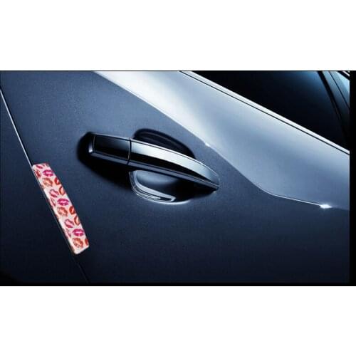 4 PCS Universal Kiss Mark Sexy Lip 3D Car Door Guards Funny Anti-collision Strips Scratch Protector Car Styling Accessories