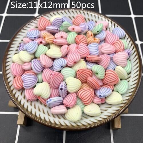 50pcs 11x12mm Acrylic Beads Earrings Necklace Accessories Beads For Jewelry Making DIY Jewelry Necklace Accessories#04