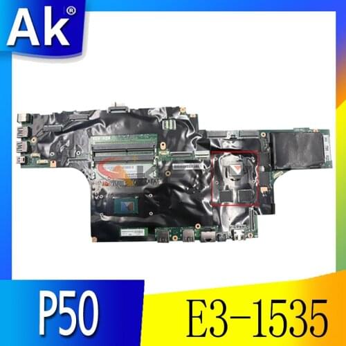 Akemy For Lenovo Thinkpad P50 Laptop Motherboard CPU E3-1535 V5 Tested 100% Working FRU 01AY388 01AY368 01AY378 01AY398 01AY379