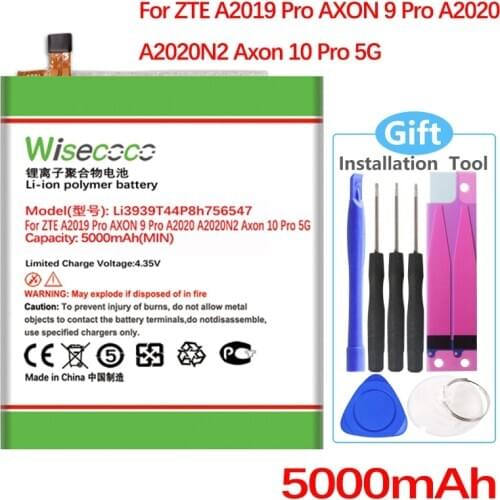 Wisecoco LI3939T44P8H756547 Battery For ZTE A2019 Pro AXON 9 Pro A2020 A2020N2 Axon 10 Pro Axon 10 Pro 5G CellPhone