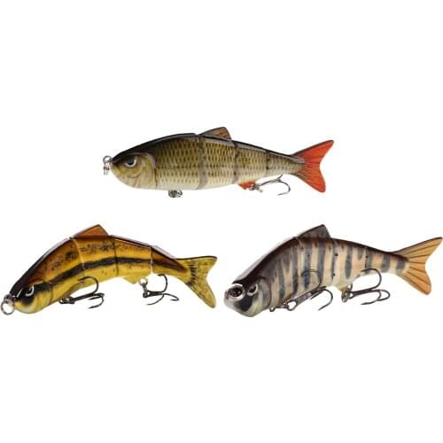 Bass Muskie Minnow Striper Fishing Lure 4" 4-Segment Multi Jointed Wobblers Swimbait Hard Bait Crankbait Swimming Lures
