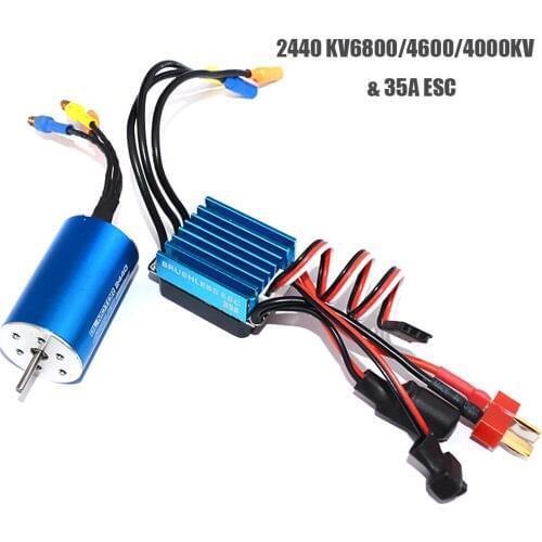 RC 2440 6800KV / 4600KV / 4600KV Sensorless Brushless Motor With 35A Brushless ESC for 1/14 1/16 RC Car