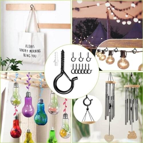 Safe Screw Hooks Wall Cabinet Ceiling Hooks Threaded Hook Set Suitable For Household Hanging Lightweight Objects