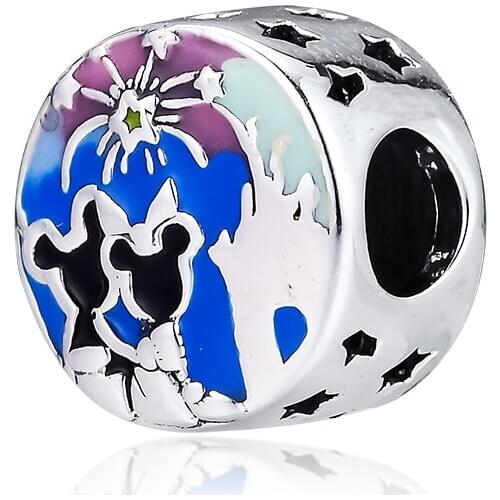 Authentic 925 Silver Jewelry Mouse Fireworks Charm Fits European Charms Bracelets Woman DIY Beads For Jewelry Making