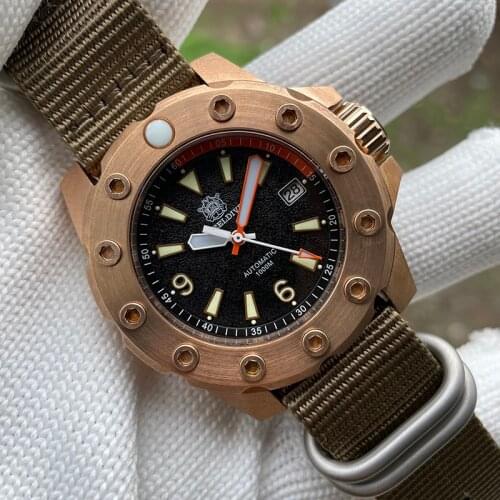 STEELDIVE Diver Watch For Men,Mens Automatic Watches Bronze Mechanical Wristwatches 1000m Waterproof BGW9 Luminous Sapphire NH35