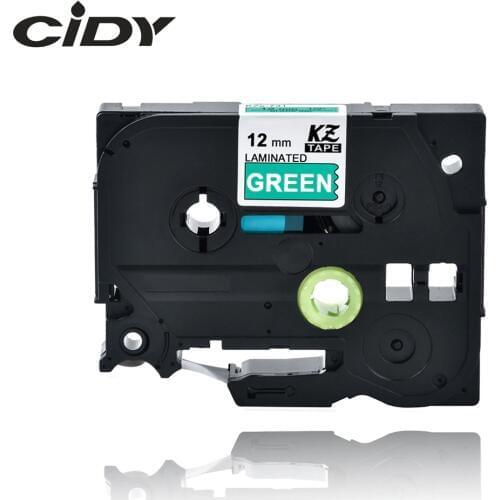 Cidy 1pcs compatible P-touch TZe label tape tz735 tze735 tze 735 tz 735 white on green for brother
