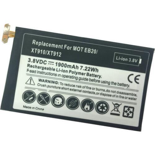 Ciszean 1x 1900mAh EB20 Replacement Battery For Motorola Droid RAZR SNN5899 SNN5899A SNN5899B XT910 XT912 T5 MB886 batteries