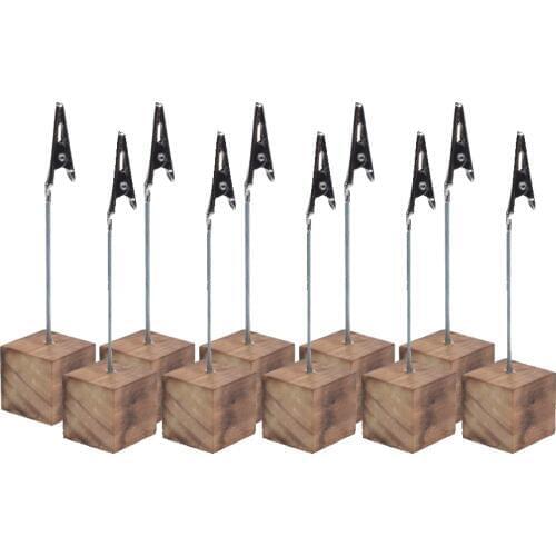 10pcs Cube alligator Clip memo picture note card desk paper photo clip holder table stand place office Decor