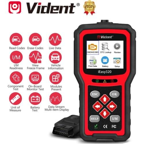 VIDENT iEasy320 OBDII/Eobd Can Code Reader OBD2 Diagnostic Scan Tool for Car Engine Fault Diagnose Test PK KW850 Auto Scanner