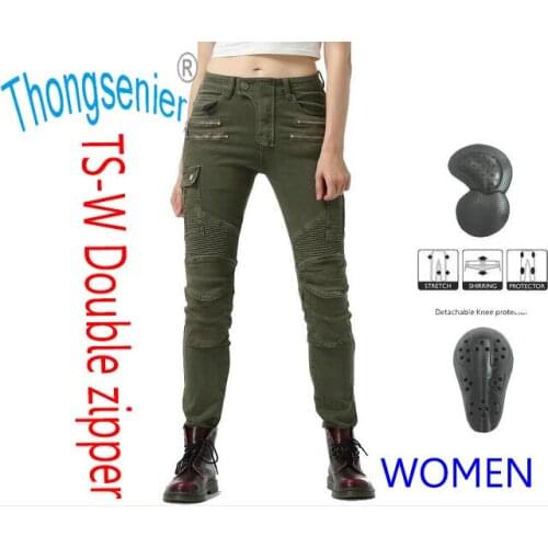 POPULAR styles Women Motorcycle Jeans Moto Pants Protective Gear Riding Touring Motorbike Pant Double zipper