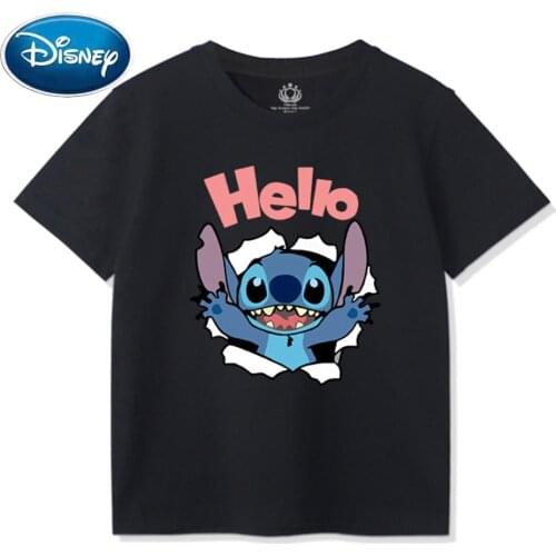 Disney T-Shirt Sweet Stitch Little Monster Cartoon Children Kids Toddler Son Daughter Unisex O-Neck Short Sleeve Tee Top 9 Color