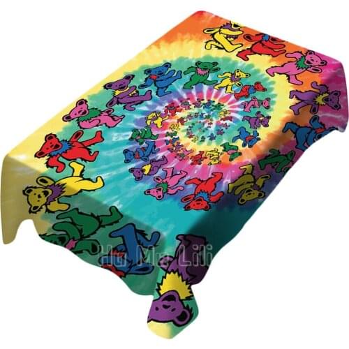Grateful Dead Dancing Bear Grateful Vibrations 3d Gd Bear Jam Table Cloth Indoor And Outdoor Art Home Decor