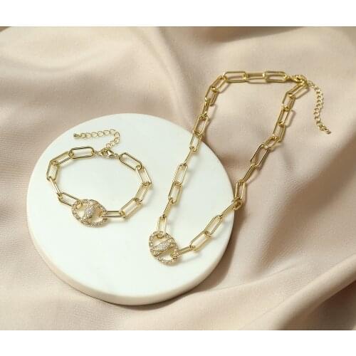 HECHENG,Punk Chain Statement Necklace,For Women Chunky Chain Pendant Necklace CZ Stone Jewelry